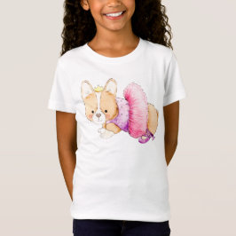 Cute Corgi Dog Ballerina Waterverf T-shirt