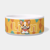 Cute Corgi Dog Bowls, Funny Pattern Puppy Voerbakje (Voorkant)