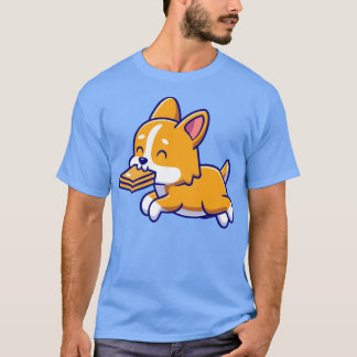 Cute Corgi Dog Box Cartoon T-shirt
