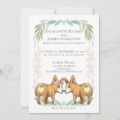 Cute Corgi Dog Bride en Groom Wedding Kaart (Voorkant)