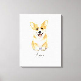 Cute Corgi Dog Canvas Afdruk