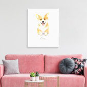 Cute Corgi Dog Canvas Afdruk (Insitu (Woonkamer))