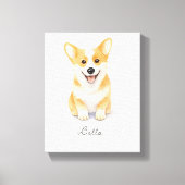 Cute Corgi Dog Canvas Afdruk (Voorkant)