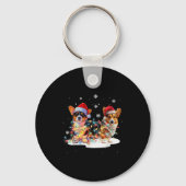 Cute Corgi Dog Christmas Lights Xmas Holidays  Sleutelhanger (Voorkant)