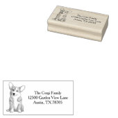 Cute Corgi Dog Family Persoonlijk Retouradres Rubberstempel (Gestempeld)