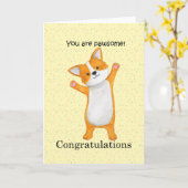 Cute corgi dog felicitaties je bent geweldige kaart (Gele Bloem)