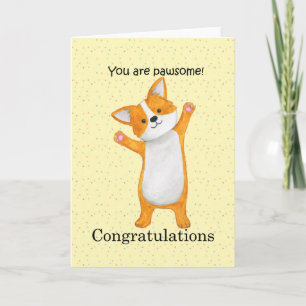 Cute corgi dog felicitaties je bent geweldige kaart