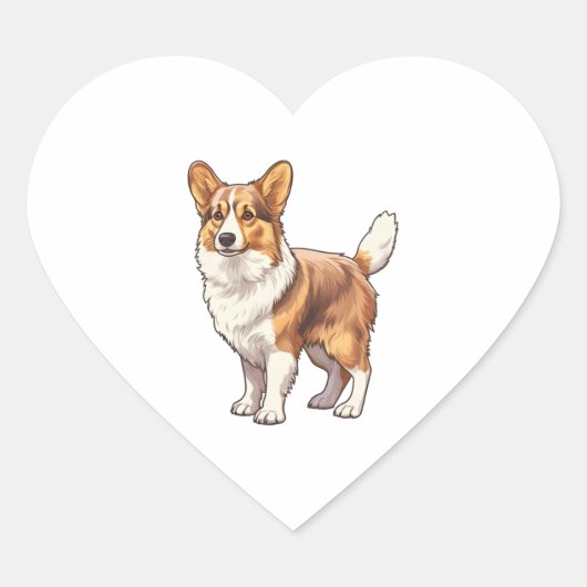 Cute Corgi Dog Hart Sticker (Voorkant)