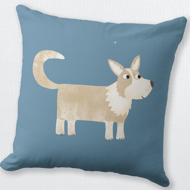 Cute Corgi Dog Kussen (Fun Corgi dog throw pillow)