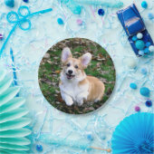 Cute Corgi Dog Leaping Papieren Bordje (Feest)