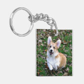 Cute Corgi Dog Leaping Sleutelhanger (Voorkant Links)