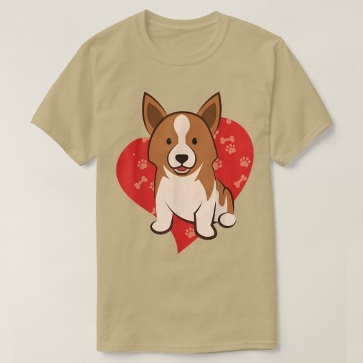 Cute Corgi Dog LoverBaby Corgi met hart vader T-shirt (Design voorkant)