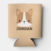 Cute Corgi Dog met persoonlijke naam Blikjeskoeler (Voorkant)