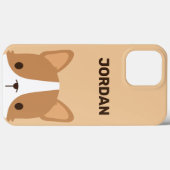 Cute Corgi Dog met persoonlijke naam Case-Mate iPhone Case (Achterkant (horizontaal))
