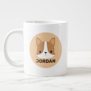 Cute Corgi Dog met persoonlijke naam Grote Koffiekop