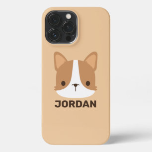 Cute Corgi Dog met persoonlijke naam iPhone 13 Pro Max Hoesje