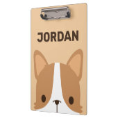 Cute Corgi Dog met persoonlijke naam Klembord (Links)