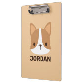 Cute Corgi Dog met persoonlijke naam Klembord (Links)