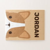 Cute Corgi Dog met persoonlijke naam Legpuzzel (Horizontaal)