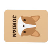 Cute Corgi Dog met persoonlijke naam Magneet (Horizontaal)