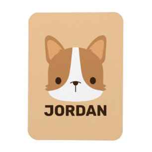Cute Corgi Dog met persoonlijke naam Magneet