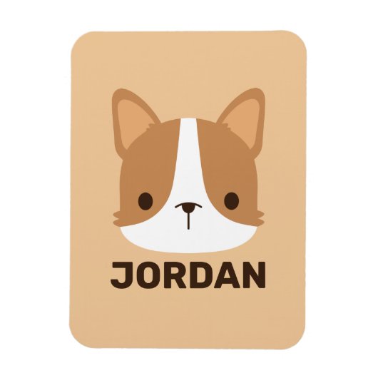Cute Corgi Dog met persoonlijke naam Magneet (Verticaal)