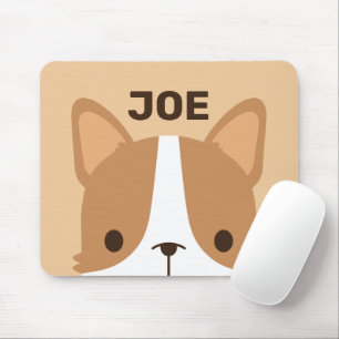 Cute Corgi Dog met persoonlijke naam Muismat
