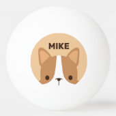 Cute Corgi Dog met persoonlijke naam Pingpongbal (Achterkant)