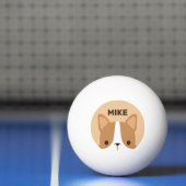 Cute Corgi Dog met persoonlijke naam Pingpongbal (Net)
