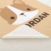 Cute Corgi Dog met persoonlijke naam Sherpa Deken (3/4)