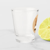 Cute Corgi Dog met persoonlijke naam Shot Glas (Links)