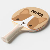 Cute Corgi Dog met persoonlijke naam Tafeltennisbatje (Voorkant Gekanteld)