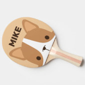Cute Corgi Dog met persoonlijke naam Tafeltennisbatje (Zijkant)