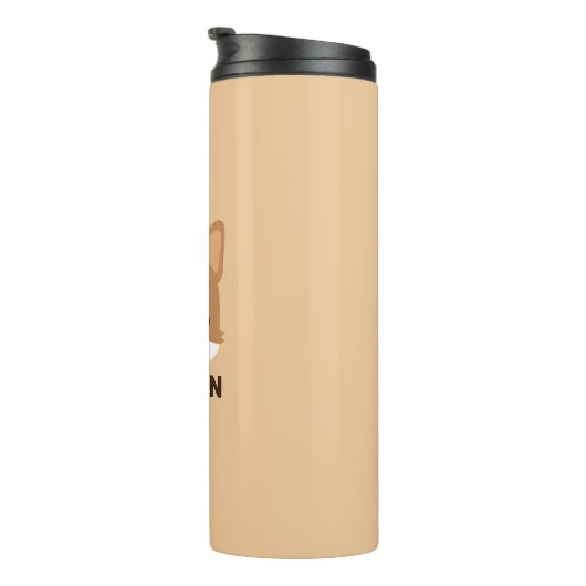 Cute Corgi Dog met persoonlijke naam Thermosbeker (Geroteerd rechts)