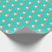 Cute Corgi Dog patroon op Turquoise Background Cadeaupapier (Hoek)