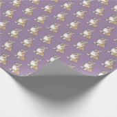 Cute Corgi Dog patroon op Violet Background Cadeaupapier (Hoek)