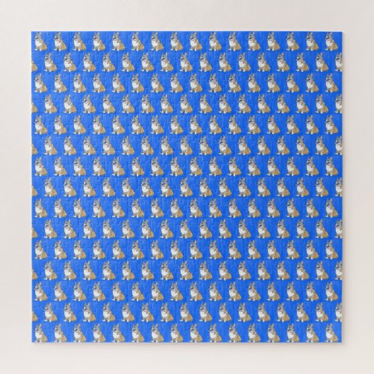 Cute Corgi Dog Pattern Blue Background Legpuzzel (Verticaal)