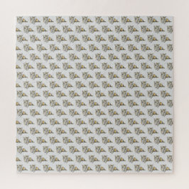 Cute Corgi Dog Pattern Gray Background Legpuzzel