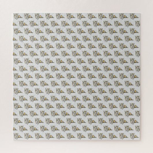 Cute Corgi Dog Pattern Gray Background Legpuzzel (Verticaal)