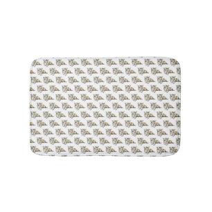 Cute Corgi Dog Pattern on Grey Background Badmat