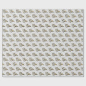 Cute Corgi Dog Pattern on Grey Background Cadeaupapier (Vlak)