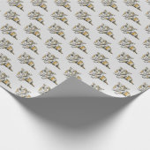 Cute Corgi Dog Pattern on Grey Background Cadeaupapier (Hoek)