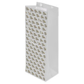 Cute Corgi Dog Pattern on Grey Background Wijn Cadeautas (Achterkant Gekanteld)