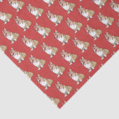 Cute Corgi Dog Pattern on Red Background Tissuepapier (Detail)