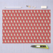 Cute Corgi Dog Pattern on Red Background Tissuepapier (Craft)