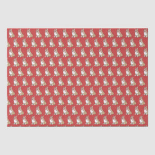 Cute Corgi Dog Pattern on Red Background Tissuepapier