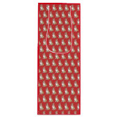 Cute Corgi Dog Pattern on Red Background Wijn Cadeautas (Voorkant)