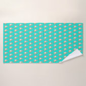 Cute Corgi Dog Pattern on Turquoise Background Badhanddoek (Badhanddoek)