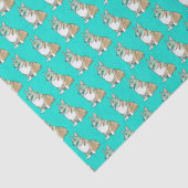 Cute Corgi Dog Pattern on Turquoise Background Tissuepapier (Detail)