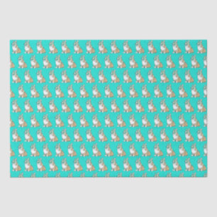 Cute Corgi Dog Pattern on Turquoise Background Tissuepapier
